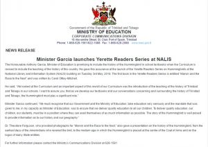 MOE Trinidad Press Release