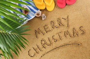 Christmas beach background